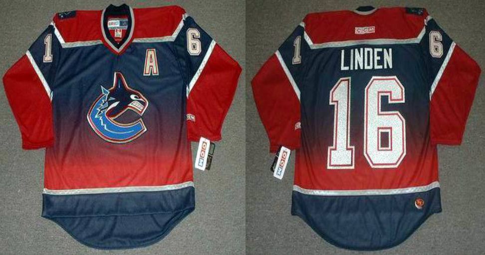 2019 Men Vancouver Canucks #16 Linden Red CCM NHL jerseys->vancouver canucks->NHL Jersey